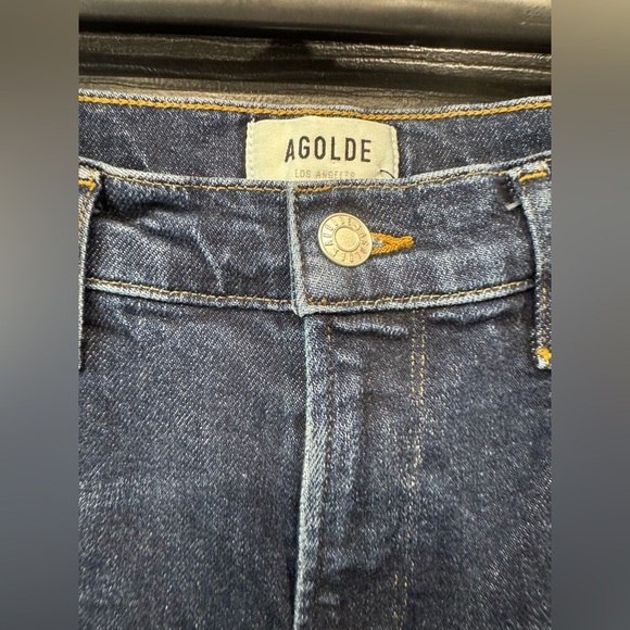 Agolde Blue Cropped Ankle Jeans Slim Fit - Picture 4 of 9